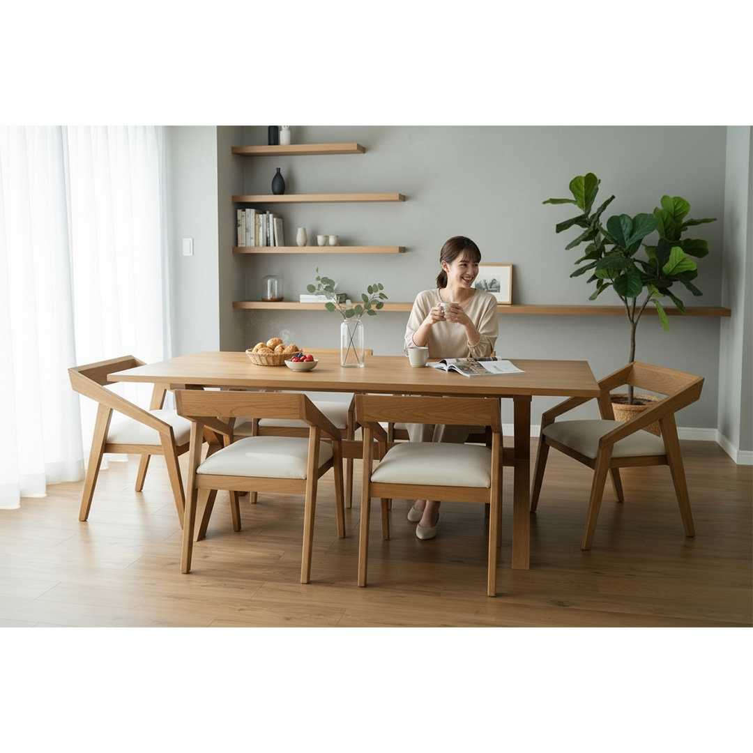Juego de Comedor Zoy Home Ibiza 6 Sillas Café